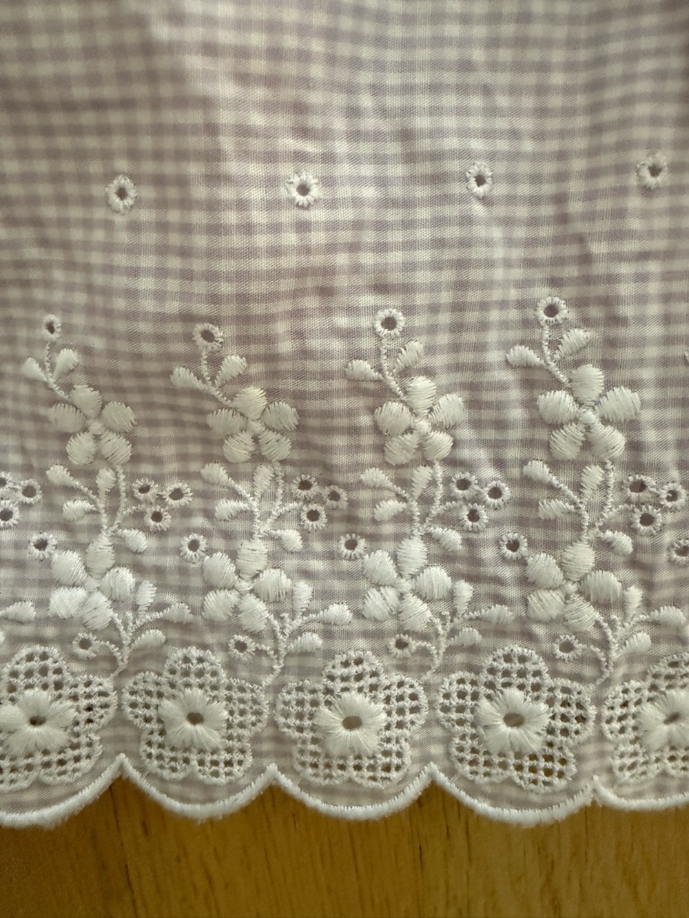 Tartine et Chocolat Lavender Gingham Eyelet Trim Dress - Picture 3 of 5
